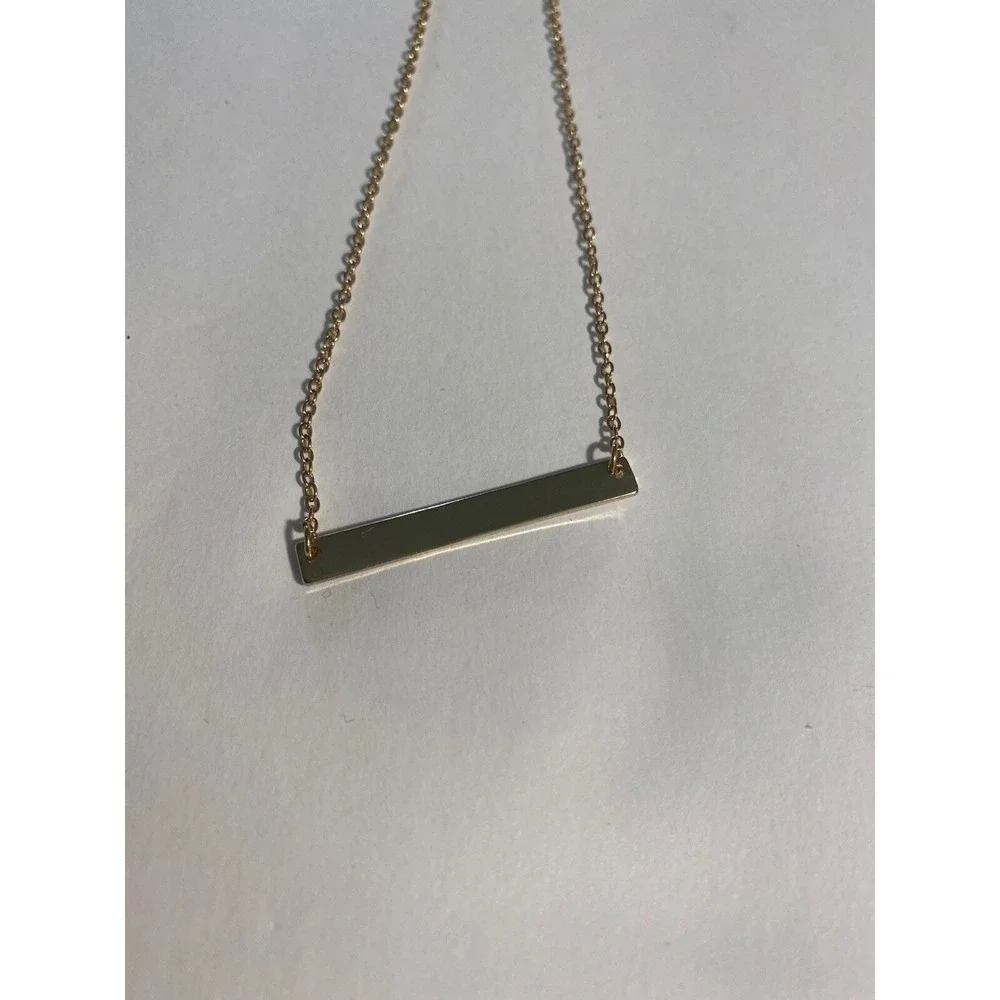 Be Still Engraved Gold Tone‎ Bar Necklace For Men Stainless Steel 18